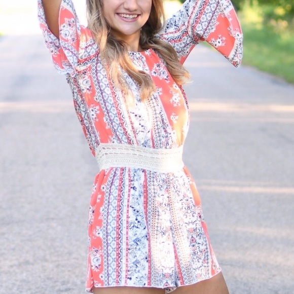 Off the Shoulder Rhomper - Picture 1 of 8